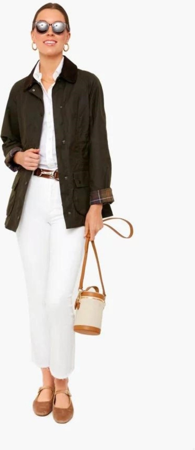 Barbour Classic Beadnell Yağlı Ceket OL71 Olive görsel 2