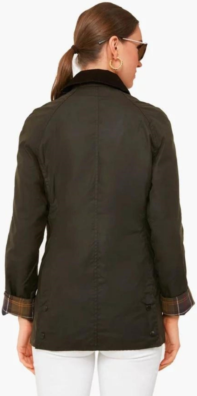 Barbour Classic Beadnell Yağlı Ceket OL71 Olive görsel 3