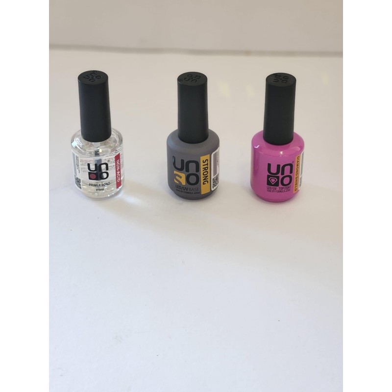 UNO Kalıcı Oje Seti Bond Prımer15ml+Strong Base 15ml+ Daımond Top Coat 15ml