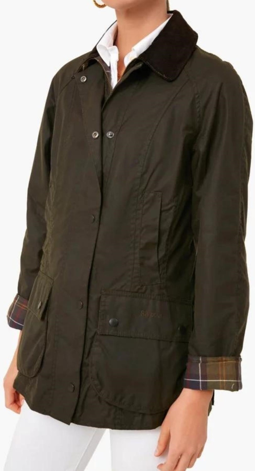 Barbour Classic Beadnell Yağlı Ceket OL71 Olive görsel 5