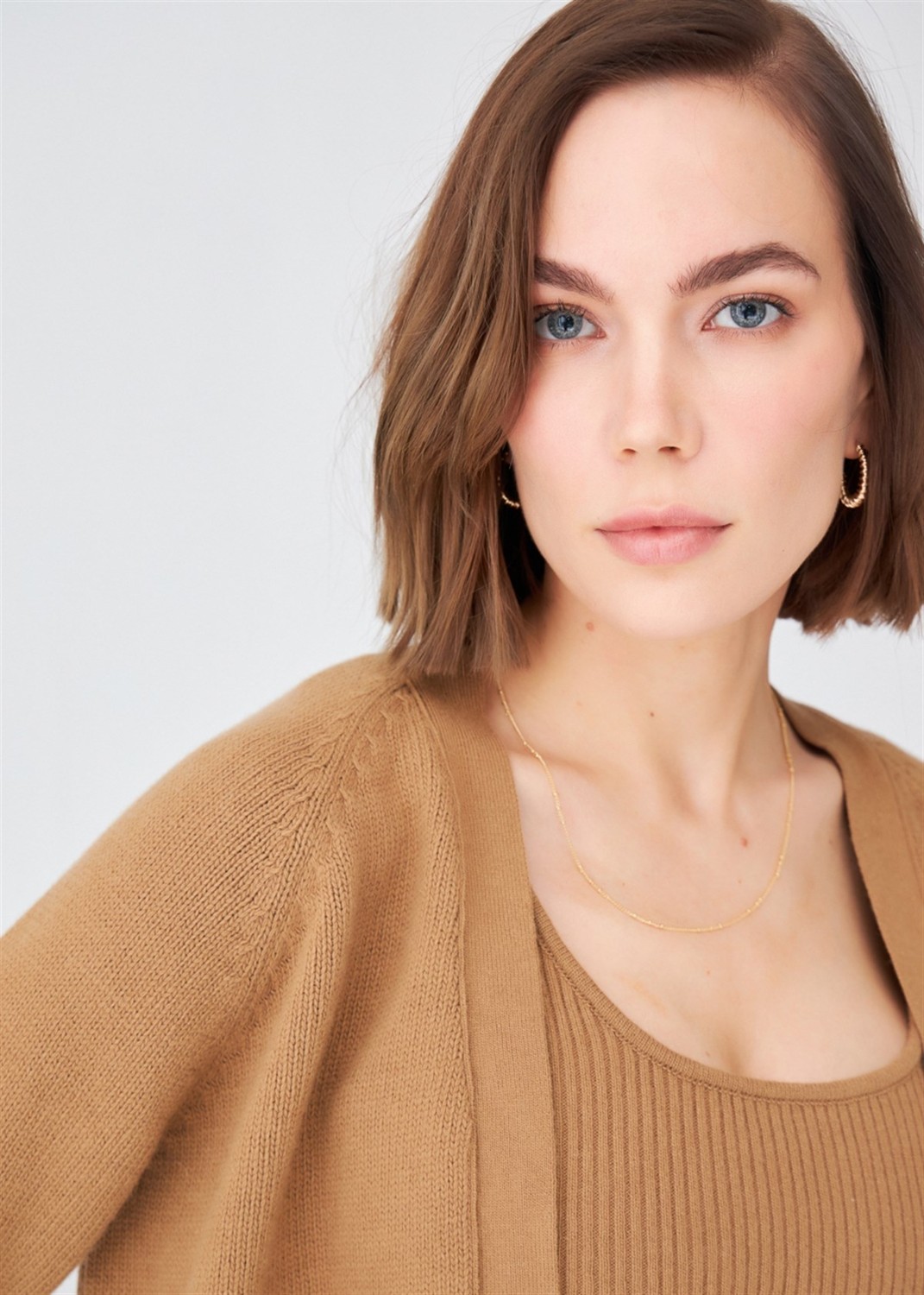 Peraluna Reglan Kollu Kaşmir Karışım Kısa Kadın Triko Bolero - Koyu Lila görsel 5