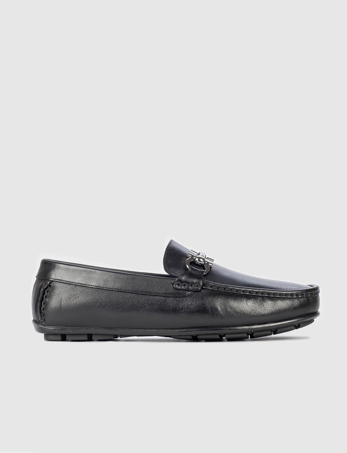 Cabani Hakiki Deri Siyah Erkek Loafer