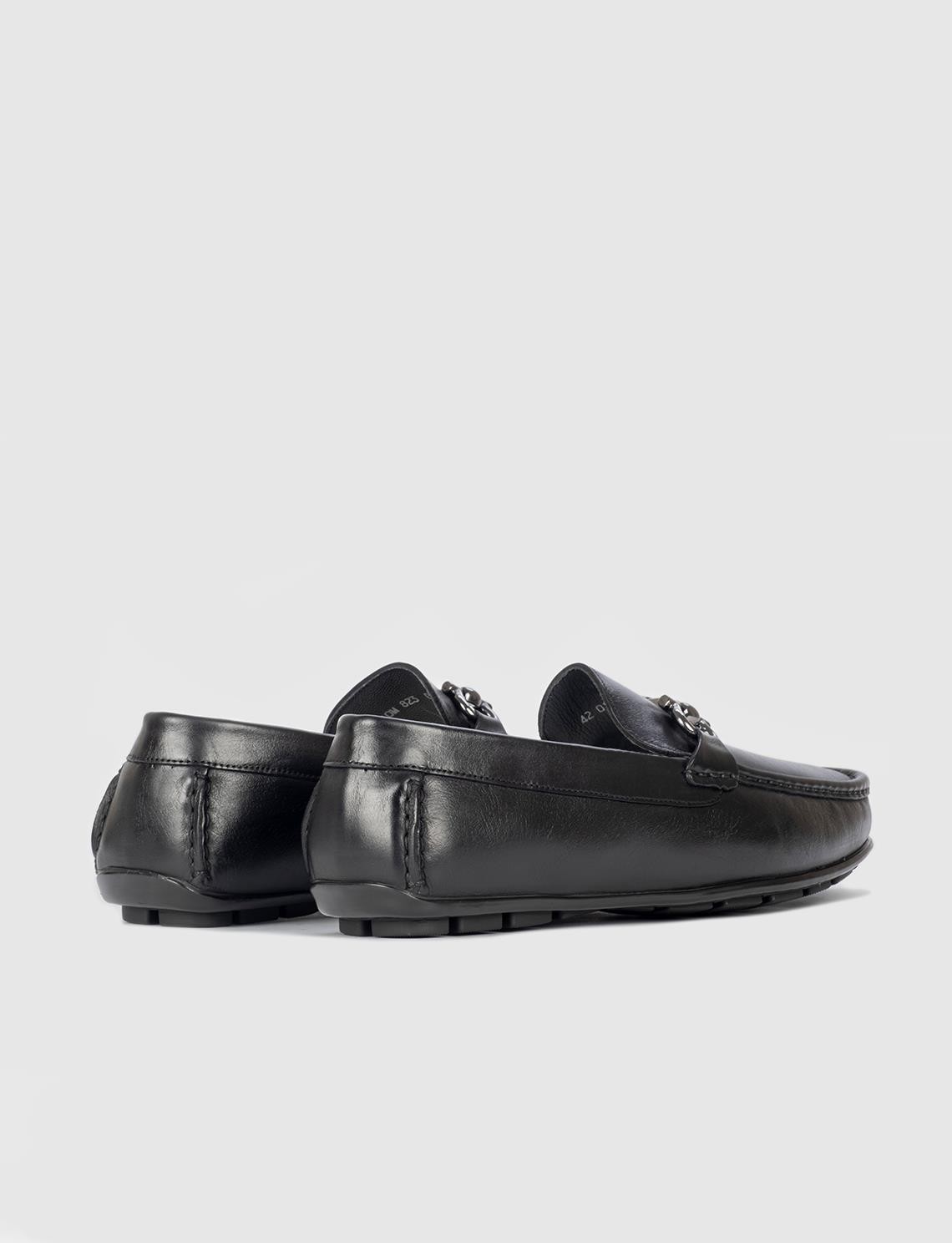 Cabani Hakiki Deri Siyah Erkek Loafer görsel 4