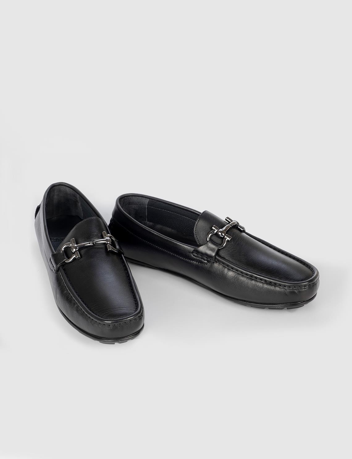 Cabani Hakiki Deri Siyah Erkek Loafer görsel 5