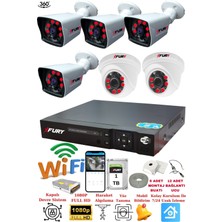 FURY 2 İç 4 Dış Kameralı 5mp Lens 2mp Görüntü Gece Görüşlü Full Hd Güvenlik Kamerası 14125525 1 TB