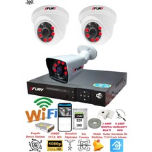 FURY 2 İç 1 Dış Kameralı 5mp Lens 2mp Görüntü Gece Görüşlü Full Hd Güvenlik Kamerası 14125525 320GB
