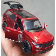 Hepsilazım Die Cast Metal Range Rover Jip 12 cm Oyuncak Araba Çek Bırak Model Araba Kapı Bagaj Açılır Kırmızı