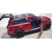 Hepsilazım Die Cast Metal Range Rover Jip 12 cm Oyuncak Araba Çek Bırak Model Araba Kapı Bagaj Açılır Kırmızı