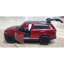 Hepsilazım Die Cast Metal Range Rover Jip 12 cm Oyuncak Araba Çek Bırak Model Araba Kapı Bagaj Açılır Kırmızı