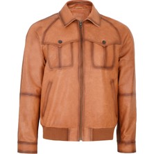 Desa Bidziil Taba Erkek Vintage Bomber Deri Mont