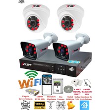 FURY 4 Kameralı 5mp 3.6mm Lens 2mp Görüntü 6 Atom Led Gece Görüşlü Full Hd Güvenlik Kamerası 251412 1 TB
