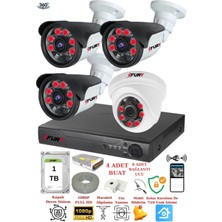 FURY 4 Kameralı 5mp 3.6mm Lens 2mp Görüntü 6 Atom Led Gece Görüşlü FullHd Güvenlik Kamerası 5525di 1 TB