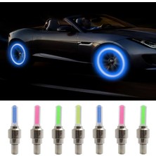 Xiyu Shop Kırmızı ve Sarı Araba Tekerleği LED Işık Motosiklet Bisiklet Işık Lastik Vana Kapağı Dekoratif Lastik Meme Vana Kapakları Lamba Bisiklete Binme Uyarı Kafası Arka Işık (Yurt Dışından)