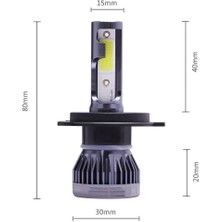 Xiyu Shop H9 Stili 2yan 12000K 2 Adet LED Mini Araba Far Lm H1 H3 H7 H8 H9 H Hb Hb H4 Hilk 6000K 8000K Otomatik Kafa Lambası Ampul (Yurt Dışından)