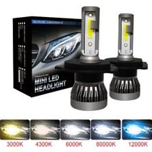 Xiyu Shop H9 Stili 2 Taraflı 6000K Muxall Araba Far Ampul H7 H4 H11 H Hb2 Hb3 Hb4 12V Lmk Turbo LED Lamba Işıkları Oto Far Kiti (Yurt Dışından)