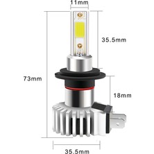 Xiyu Shop H8 Stili Mor W H4 H7 H8 H11 Hb3 Hb4 LED Far 6000K Lm H1 H Araba Ampulleri 12V Otomobil Sis Lambası Oto Işıkları (Yurt Dışından)