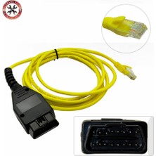 Xiyu Shop Siyah E-Net Stili Bwm E-Net Için Veri Kablosu I-C-O-M Kodlama Ethernet'ten Obd Arayüzüne Araç Teşhis Kablosu B-M-W F-S-Eries E-Net Veri Aracı Için (Yurt Dışından)