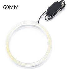 Xiyu Shop 60 mm Yeni Evrensel Beyaz Araba Angel Eyes Işık Cob Halo Yüzük LED Far Sürüş Lambası mm Oto Aksesuarları (Yurt Dışından)