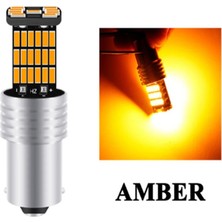 Xiyu Shop 1157 BAY15D Stili Sarı 1 Adet Canbu Baw BAY15D Smd LED Fren Lambaları 12V Otomatik Ters Lamba Gündüz Çalışan Sinyal Işığı (Yurt Dışından)