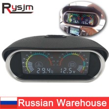 Xiyu Shop Evrensel LCD Araba Dijital Su Sıcaklık Ölçer Voltmetre Oto Motosiklet Su Sıcaklık Sensörü V 24V Volt Metre (Yurt Dışından)