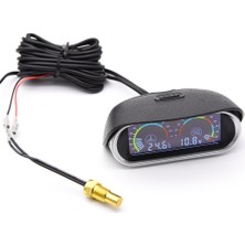 Xiyu Shop Evrensel LCD Araba Dijital Su Sıcaklık Ölçer Voltmetre Oto Motosiklet Su Sıcaklık Sensörü V 24V Volt Metre (Yurt Dışından)