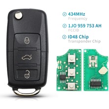 Xiyu Shop 3 Btn 1J0959753AH Stili Keyyou 2 Düğme Araba Uzaktan Anahtar 434MHZ 433MHZ Kımlığı Vw Beetle Bora Golf Passat Polo Transporter T5 1jag (Yurt Dışından)