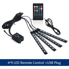 Xiyu Shop 36LED USB Uzaktan Kumandası LED Araba Ayak Işığı USB Kablosuz Uzaktan Müzik Kontrollü Ortam Lambası Çoklu Modlar Otomotiv Iç Dekoratif Işıklar 12V (Yurt Dışından)