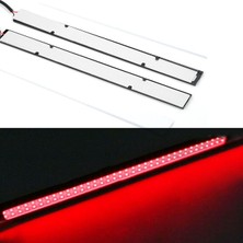 Xiyu Shop 2 Adet Kırmızı 2X17CM Cob LED Işık Şeridi Kırmızı Su Geçirmez Araba Drl Sis Lambası Sürüş Lambası Dc 12V Gündüz Farları Süper Parlak Su Geçirmez (Yurt Dışından)