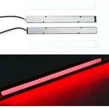 Xiyu Shop 2 Adet Kırmızı 2X17CM Cob LED Işık Şeridi Kırmızı Su Geçirmez Araba Drl Sis Lambası Sürüş Lambası Dc 12V Gündüz Farları Süper Parlak Su Geçirmez (Yurt Dışından)