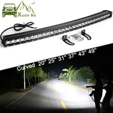 Xiyu Shop Uzak Tel Stili 3D Lens Kavisli LED Işık Çubuğu Offroad 12V 24V Kamyon Atv Suv Niva 4x4 Off Road Taşkın Spot Combo LED Barra Sürüş Çalışma Işıkları (Yurt Dışından)