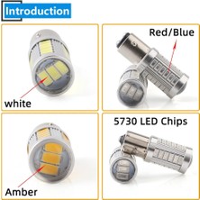 Xiyu Shop NO.7440 Tarzı Kırmızı V Dc Smd Baw BAY15D W Tt Araba LED Dönüş Kuyruk Sinyal Işığı Beyaz Kırmızı Amber Mavi (Yurt Dışından)