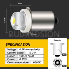 Xiyu Shop 3V Nopolar Stil Beyaz .5s Pr2 0.5W 3V 4.5V 6V 9V 18V Nopolar LED El Feneri Yedek Ampul Torch Lambası Cob Chip ile LED Acil Durum Çalışma Işığı (Yurt Dışından)