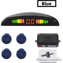 Xiyu Shop Mavi Sınovcle Araba LED Park Sensörü Kiti 4 Sensörler Arka Işık Ekran Ters Yedekleme Radar Monitör Sistemi 12V 8 Renk (Yurt Dışından)