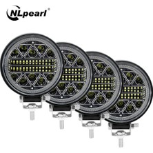 Xiyu Shop 2 Adet Yuvarlak 102W Tarzı Nlpearl W LED Işık Barwork Işık Spot Taşkın Kamyon Tekne Atv Jeep Traktör Offroad 4x4 Barra LED Far 12V 24V (Yurt Dışından)