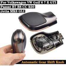 Xiyu Shop Krom Siver-Kırmızı 4 Otomatik Vites Topuzu Kolu Vites El Topu Vw Golf 6 7 R Gtı Passat B7 B8 cc R20 Jetta Mk6 Glı Chromematt Gümüş Dsg Logo (Yurt Dışından)