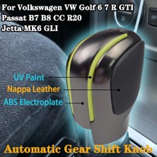 Xiyu Shop Krom Siver-Kırmızı 4 Otomatik Vites Topuzu Kolu Vites El Topu Vw Golf 6 7 R Gtı Passat B7 B8 cc R20 Jetta Mk6 Glı Chromematt Gümüş Dsg Logo (Yurt Dışından)