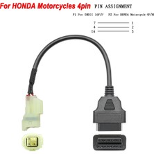 Xiyu Shop Honda 4pin Tarzı Için Obd2 Konektörü Ktm Motosiklet Motobike Için Yamahahondaharleyducatikawasaki Obd Oto Araçları Moto Uzatma Kablosu (Yurt Dışından)