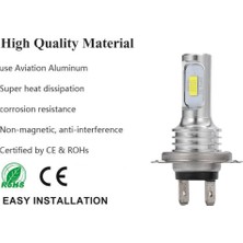 Xiyu Shop H8 Stili 6500K 2 Adet LED 4300K ​​araba Far Işık Araba Motoru H4 Hb3 Hb H11 H8 H9 H7 Lm 80W Oto Mini Sis Far Tak ve Çalıştır (Yurt Dışından)
