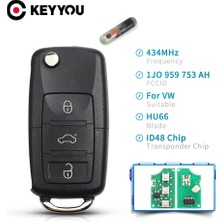 Xiyu Shop 1J0959753AH Stili Keyyou 433MHZ Flip Uzaktan Anahtar Kabuk Vw Golf Passat Polo Jetta Touran Bora Sharan 1jda 1jah 1kg ID48 (Yurt Dışından)