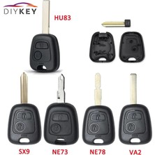 Xiyu Shop Va2 Blade Kabuk Stili Citroen Için Dıykey 2 Düğme HU83 Uzaktan Araba Anahtarı Durum Kabuk Fob Citroe Xsara Picasso Için Peugeot Için (Yurt Dışından)
