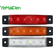 Xiyu Shop 1 Adet 24V Kırmızı Araba Harici LED Işıkları 24V 12V 6led Oto Otobüs Kamyonu Kamyon Ute Yan Işaret Göstergesi Düşük Ledli Römork Uyarı Arka Yan Fren Lambası (Yurt Dışından)