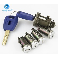 Xiyu Shop Siyah Stil Okeytech Araba Kontak Kilidi Fiat Ducato Peugeot Citroen Için Set SIP22 Bıçak Araba Anahtarı Kapı Orijinal Freze Silindir Gövde Kilidi (Yurt Dışından)