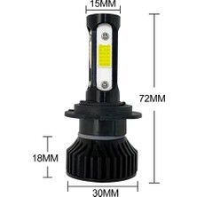 Xiyu Shop H9 Stili 12000K 2 Taraf Muxall LED Mini Araba Far 80W Lm 4 Yan Ar Ampul H4 H11 H4 Hk Otomatik Far Için Sis Farları (Yurt Dışından)