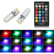 Xiyu Shop 1 Uzaktan 4 Ampul 2 Adet Evrensel Araba Rgb LED 12 V T10 LED Rgb Smd Uzaktan Kumanda Okuma Kama Işık Lisans Ampuller Sinyal Lambası (Yurt Dışından)