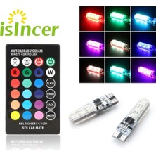Xiyu Shop 1 Uzaktan 4 Ampul 2 Adet Evrensel Araba Rgb LED 12 V T10 LED Rgb Smd Uzaktan Kumanda Okuma Kama Işık Lisans Ampuller Sinyal Lambası (Yurt Dışından)