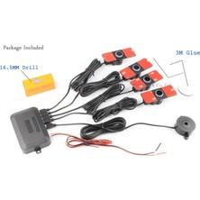 Xiyu Shop 4 Sensör Stili Gri Koorinwoo Otomatik Orijinal Düz Parktronik Park Sensörü, Problu Ters Buzzer Radar Araba Dedektörü Siyah Beyaz Gümüş Kırmızı (Yurt Dışından)