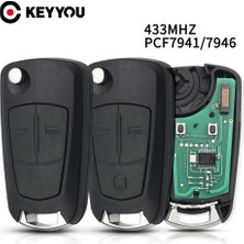 Xiyu Shop 2bt 433MHZ PCF7946 Stili Keyyou Flip Uzaktan Araba Anahtarı 433MHZ Opelvauxhall Astra H Zafira B Vectra Gnium Corsa D (Yurt Dışından)