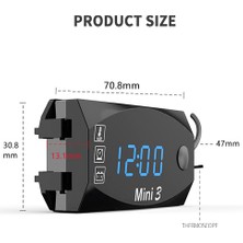 Xiyu Shop Beyaz Stil Dc 3 1 Çok Işlevli Dijital Zaman Saati + Termometre + Voltmetre LED Ekran Motosiklet Araba Tekne Için Su Geçirmez IP67 (Yurt Dışından)