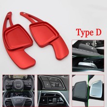 Xiyu Shop D Tipi Kırmızı Stil Audi Sline Quattro Rs Q3 Q5 Qq5 Sq7 R8 A3 A4 A5 A6 Aar Direksiyon Için Vites Kürekler Dsg Sticker Uzatın (Yurt Dışından)