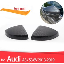 Xiyu Shop Siyah Stil Audi Av Rs Için Yan Kanat Ayna Kapağı Kapakları Karbon Fiber Görünümü Siyah Değiştirin (Yurt Dışından)